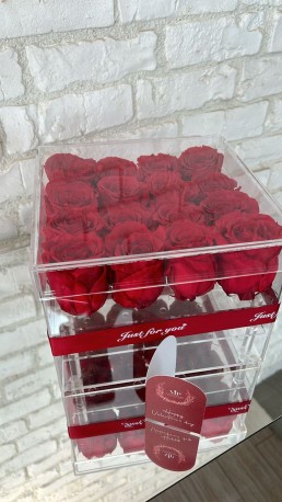 Forever Roses in Plex glass Box BIG